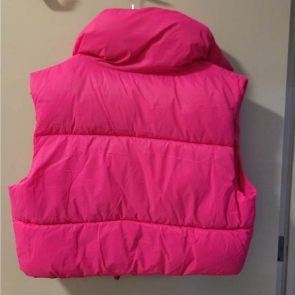 Pink cropped puffer vest - Picture 2 of 2